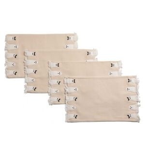 NEW Cupcakes and Cashmere Set of 4 Fringe Edge Ghost Placemats